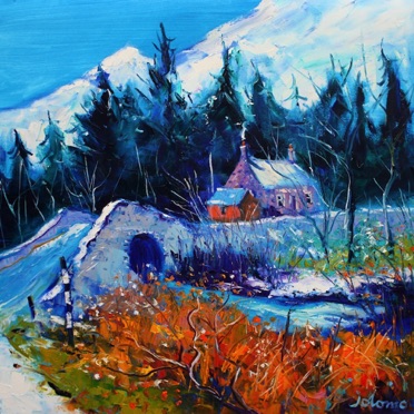 Snow at Knock Bridge Isle of Mull 30x30 Snow at Knock Bridge Isle of Mull 30x30